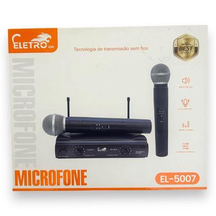 Imagem de Microfone Sem fio Profissional Duplo Com Receptor Premium - ELETROMEX