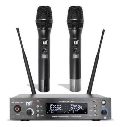 Imagem de Microfone Sem Fio Tsi Br 7000 Uhf Digital Duplo Com Maleta