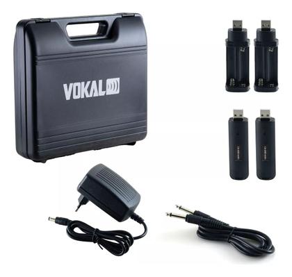 Imagem de Microfone Sem Fio Vokal Vlr502 Duplo Uhf C/ Baterias Lithium
