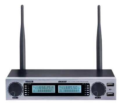 Imagem de Microfone Sem Fio Vokal Vlr502 Duplo Uhf C/ Baterias Lithium