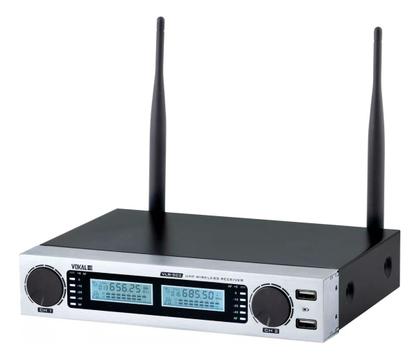 Imagem de Microfone Sem Fio Vokal Vlr502 Duplo Uhf C/ Baterias Lithium