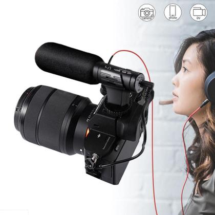 Imagem de Microfone Shotgun Estéreo Mamen MIC-07 Direcional Supercardioide para Câmeras e SmartPhones
