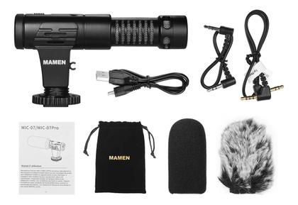 Imagem de Microfone Shotgun Estéreo Mamen MIC-07 Direcional Supercardioide para Câmeras e SmartPhones