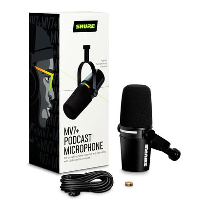 Imagem de Microfone Shure MV7+ Podcast dinâmico USB-C e XLR - preto