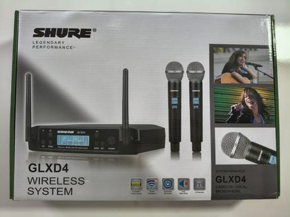 Imagem de Microfone Shure profissional GLXD4 UHF sem fio duplo cardióide Beta 58A TUBO DE METAL