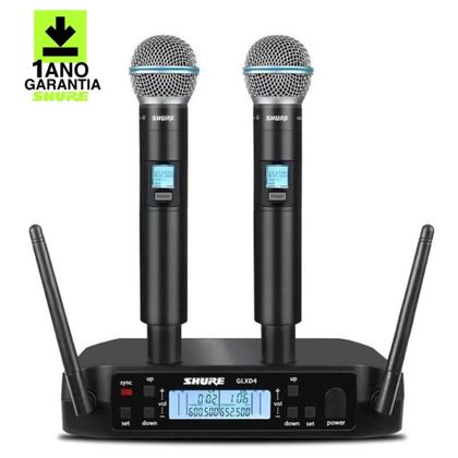 Imagem de Microfone Shure Sem Fio Duplo Glxd4 Beta 58A profissional