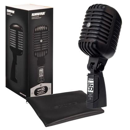 美中古 Shure Super 55-BLK Pitch Black Microfone Dinamico Shure Super 55 BLK Preto - Microfone Dinâmico