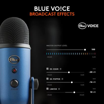 Imagem de Microfone USB Logitech Blue Yeti para Criadores - Streaming, Podcast, Jogos - 4 Padrões Polares