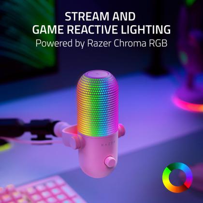 Microfone USB Razer Seiren V3 Chroma RGB - Ideal para Transmissão