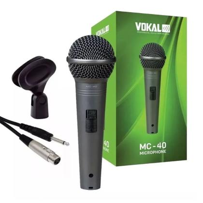 Imagem de Microfone Vocal Vokal MC40 500 Ohms Metal AntiPuff Ideal para Shows Igrejas e Estúdio