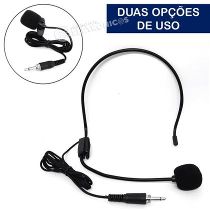 Imagem de Microfone Wireless Lapela e Headset Profissional, Receptor, Transmissor e 30m Alcance MT2201