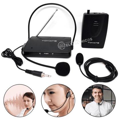 Imagem de Microfone Wireless Lapela e Headset Profissional, Receptor, Transmissor e 30m Alcance MT2201