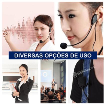 Imagem de Microfone Wireless Lapela e Headset Profissional, Receptor, Transmissor e 30m Alcance MT2201