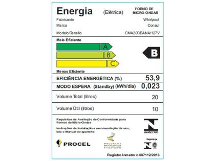 Imagem de Microondas Consul 20 Litros CMA20 (CMA20BBANA) 110v