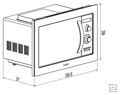 Imagem de Microondas de Embutir Tramontina Inox 60 25 L em Aço Inox com Acabamento Scotch Brite 8 Funções