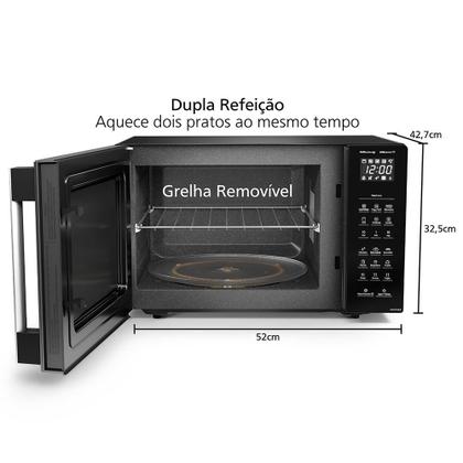 Imagem de Microondas Panasonic Com SmartSense e Dupla Refeição 30L Preto - NN-GT68LBRU