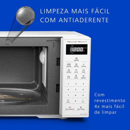 Imagem de Microondas Panasonic Tecnologia Antibactéria AG 21L Branco - NN-ST25LWRU