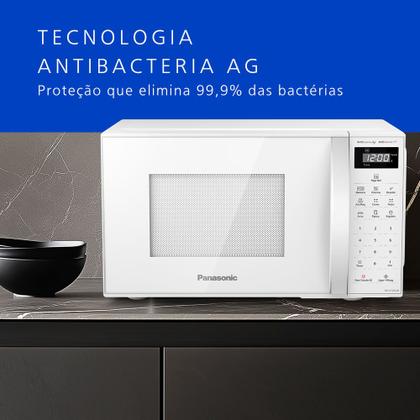 Imagem de Microondas Panasonic Tecnologia Antibactéria AG 21L Branco - NN-ST25LWRU