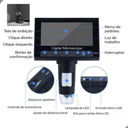Imagem de Microscópio Digital com Tela 4,3 Polegadas
