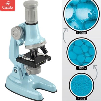 Imagem de Microscópio Infantil Óptico Brinquedo Educativo Azul Castela