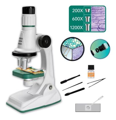 Imagem de Microscópio Infantil Polilab Com 3 Lentes Zoom 1200x Polibrinq