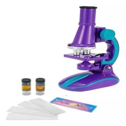 Imagem de Microscopio Laboratorio Ciencias Luz Led 100X 200X 450X Infantil Acessorios Completo