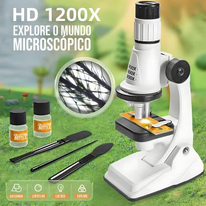 Imagem de Microscópio Portátil Educacional Didático Óptico Zoom 200x 600x 1200x - Polibrinq