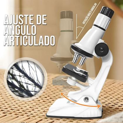 Imagem de Microscópio Portátil Educacional Didático Óptico Zoom 200x 600x 1200x - Polibrinq