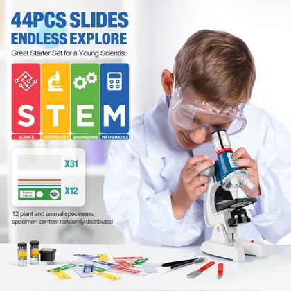 Imagem de Microscópio Uarzt de 58 peças para crianças com ampliação 100X-1200X