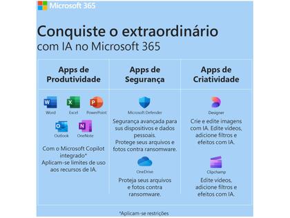 Microsoft 365 Personal Office 365 apps 1TB - 1 Usuário Assinatura Anual Imagem de Microsoft 365 Personal Office 365 apps 1TB