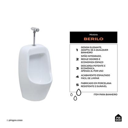 Imagem de Mictorio Com Sifão Integrado Berilo Pingoo.casa - Branco