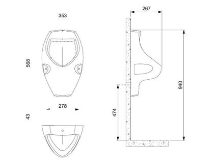Imagem de Mictorio Eco com Sifão Branco Celite