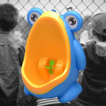 Imagem de Mictório Infantil Sapinho Pinico Troninho Bebê Menino Stand Up Azul Com Ventosa de Parede Portátil - 22004B KaBaby