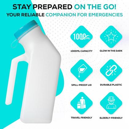 Imagem de Mictório portátil MedVance Mictórios para homens de 1000 ml (pacote com 4)