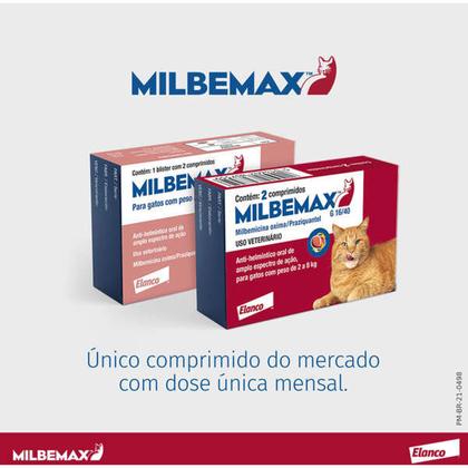 Imagem de Milbemax FC para Gatos até 2 Kg Elanco Vermifugo - 2 Comprimidos