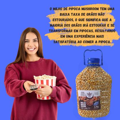 Imagem de Milho de Pipoca Redonda Gourmet Tipo Mushroom Com Galão de 2,7kg