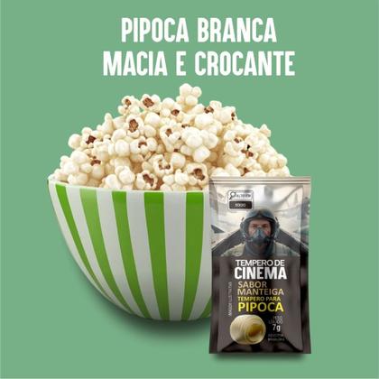 Imagem de Milho pipoca branca pote 900g com o sache de tempero de pipoca