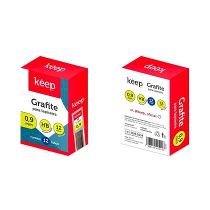 Imagem de Mina de Grafite HB 0,9mm 12 Minas Caixa c/ 12 Tubos Keep - EI122
