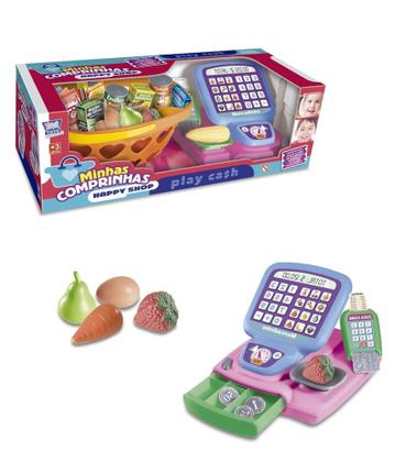 Imagem de Minhas Comprinhas Happy Shop Brinquedo Infantil Com 27 Peças - Zuca Toys