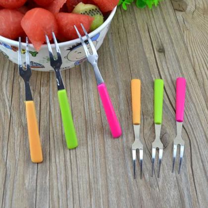 Imagem de Mini 6 Garfinhos Coloridos Para Fondue Petiscos 10cm