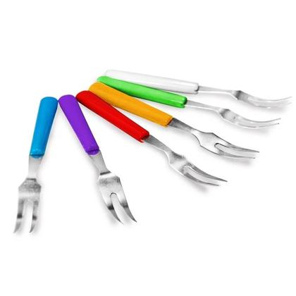 Imagem de Mini 6 Garfinhos Coloridos Para Fondue Petiscos 10cm