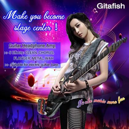 Imagem de Mini amplificador de baixo Bluetooth Gitafish para guitarra elétrica e baixo