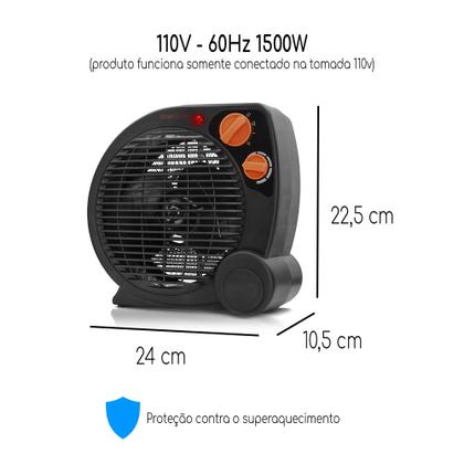 Imagem de Mini Aquecedor 110v Silencioso 4 Estágio Termostato Portatil