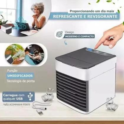 Imagem de Mini Ar Condicionado de Mesa Portátil Bivolt 110/220v Branco