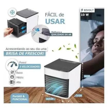 Imagem de Mini Ar Condicionado de Mesa Portátil Bivolt Branco