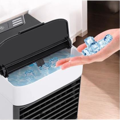 Imagem de Mini ar condicionado ventilador umidificador portátil ar frio água gelo luz led branco - 3 velocidades