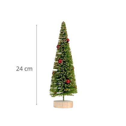 Imagem de Mini Arvore de Natal 24cm Pinheiro Bola Vermelha Decoracao Natalina Premium Enfeite