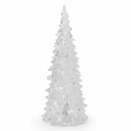 Imagem de Mini Arvore De Natal Cristal Com Luz Led Decoração De Mesa Acrílico Enfeite 16 cm