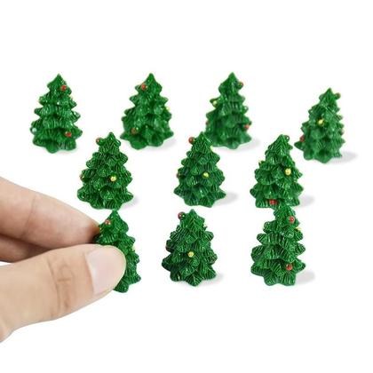 Imagem de Mini Árvore De Natal Em Resina Com Figuras De Casal, Enfeite De Natal, 5-10 Peças, Decoração Para