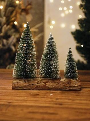 Imagem de Mini Árvore De Natal Modelo Ornamentos De Madeira Decoração Festiva De Mesa Centro De Mesa